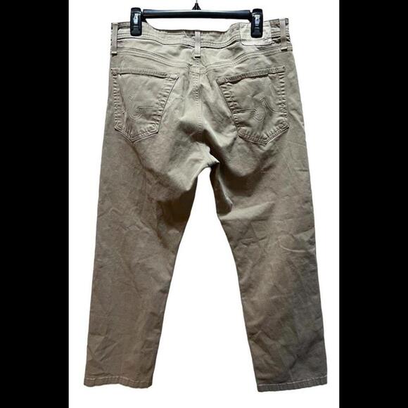 Adriano Goldschmied Pants Mens 34 Beige The Graduate Tailored Leg Suede Stretch - Picture 2 of 3